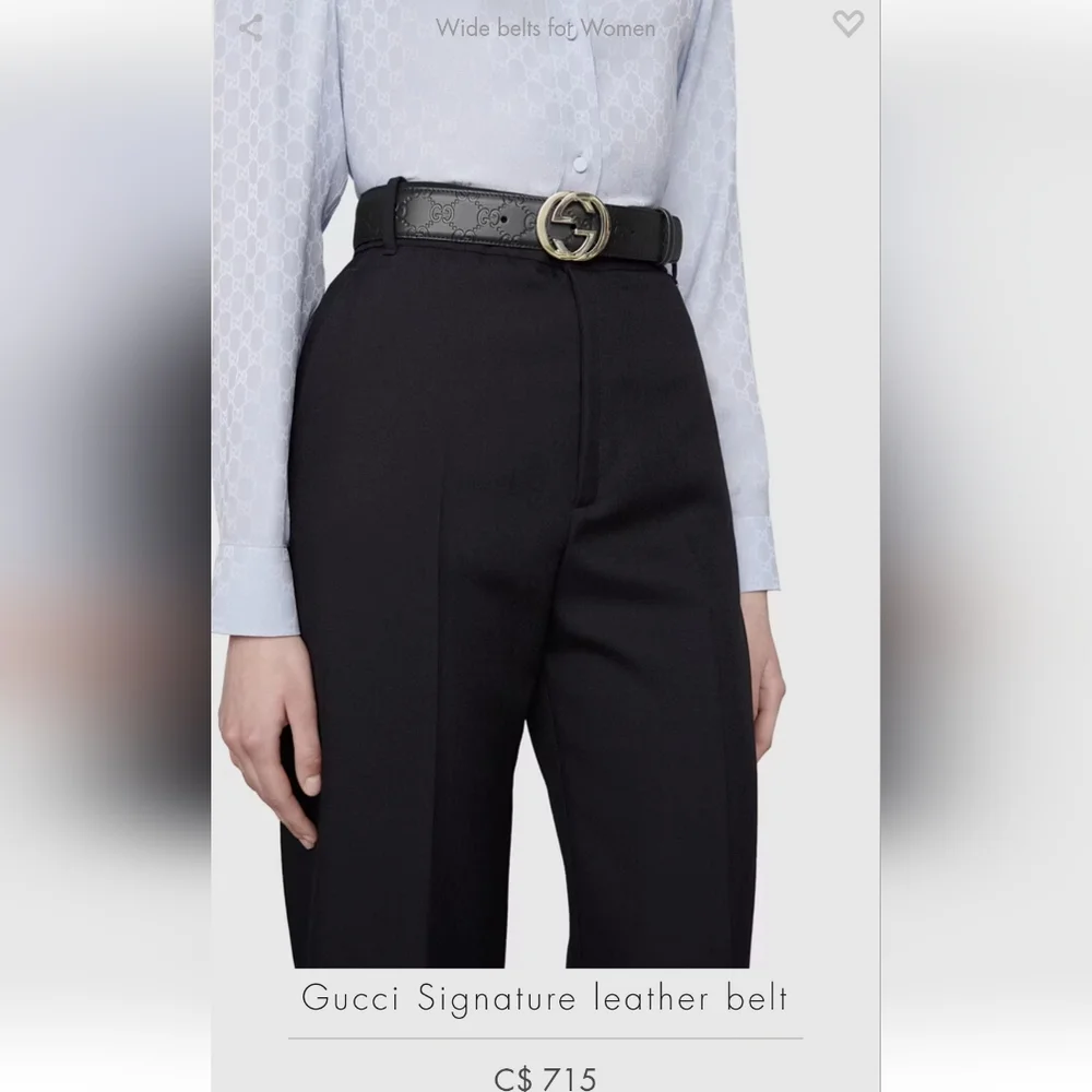 Gucci Black Leather Belt with Gold Buckle - Picture 10 of 10